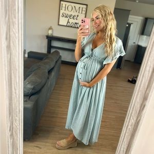Misty Blue Maternity Friendly Dress
